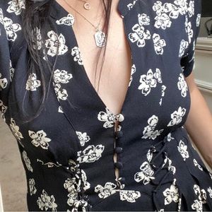 Free People Floral Corset Tie Dress